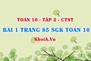 Bài 1 trang 85 SGK Toán 10 tập 2 Chân trời sáng tạo